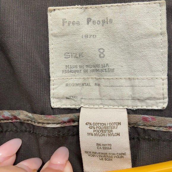 Free People Charcoal Belted w Pockets with pink floral jacket - Picture 2 of 10